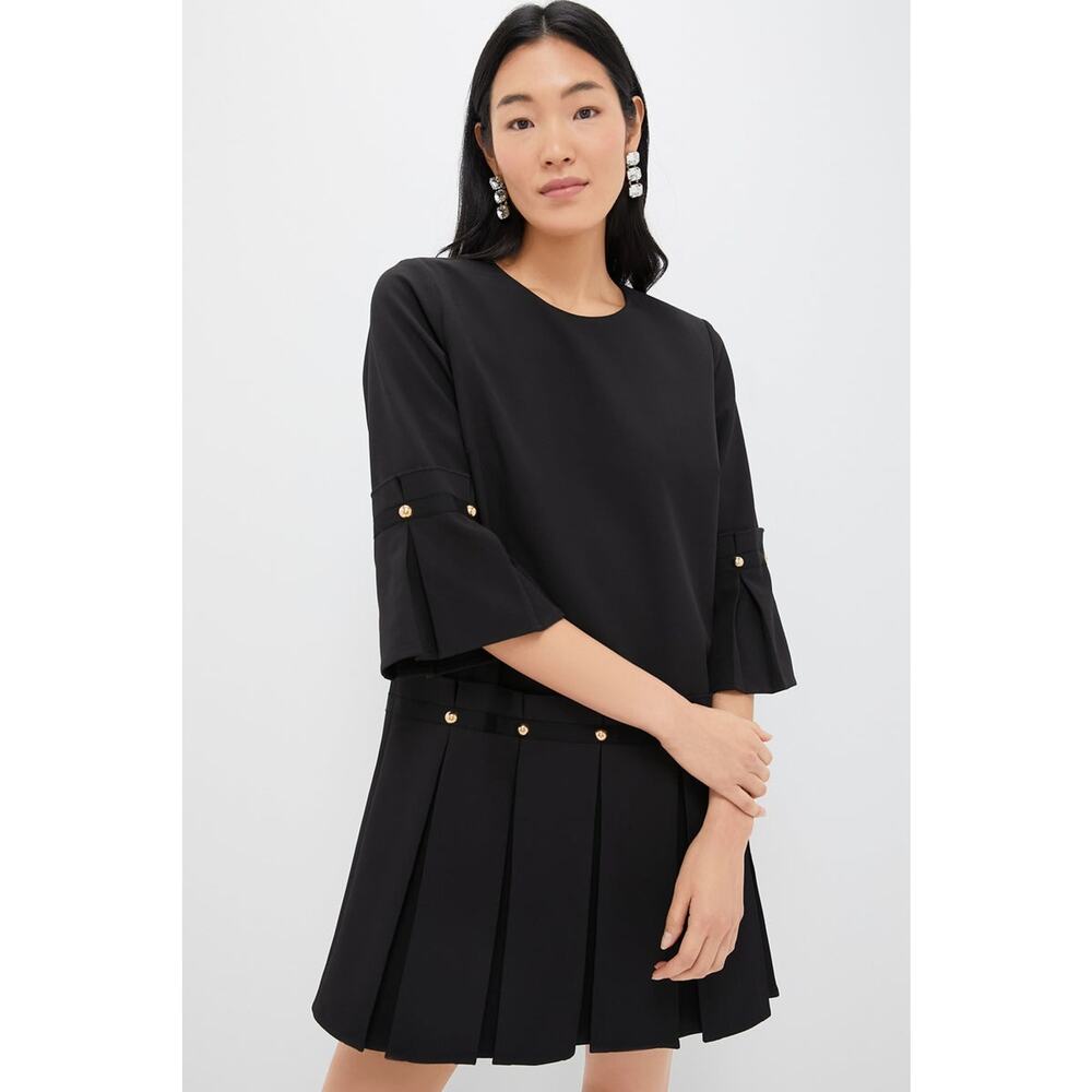 Tuckernuck Black Mini Dress with Pleated Skirt